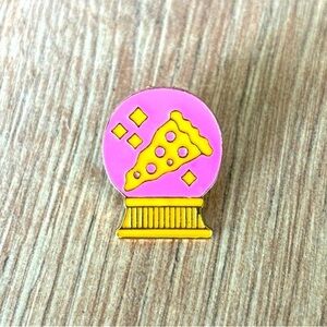 Pizza Crystal Ball High Quality Unisex Enamel Pin, NWT